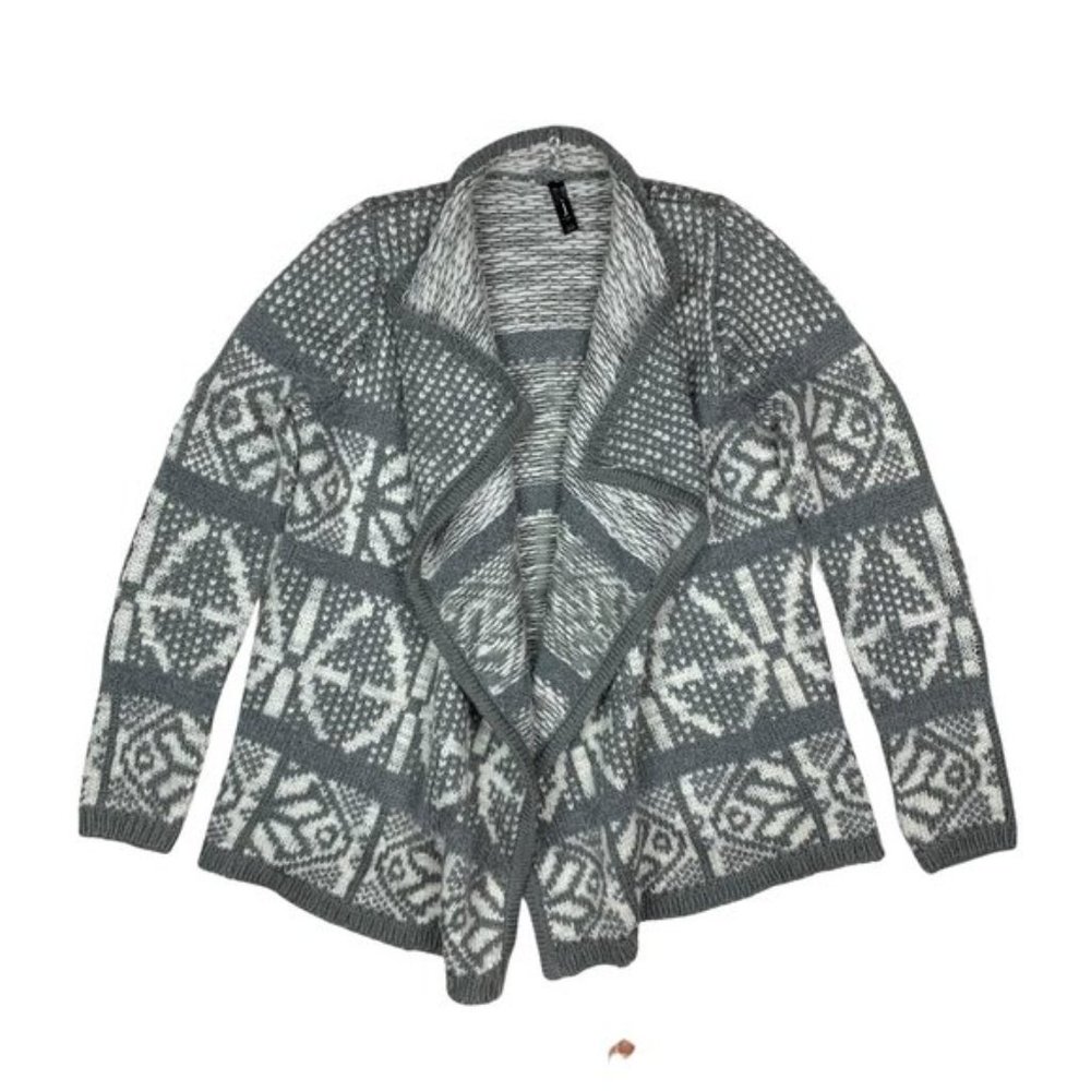(Up To 50% Off SALE)  Jess Patterned Knit Open Front Cardigan Sweater